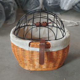 Cat And Dog Bicycle Front Handle Basket Pet Seat Handle Wicker Road Bicycle Basket Pet Cat And Dog Cage