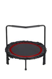 36"Foldable Mini Trampoline,Fitness Trampoline with Adjustable Handrail and Safety