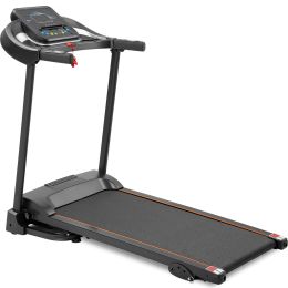 Compact Easy Folding Treadmill Motorized Running Jogging Machine with Audio Speakers and Incline Adjuster RT