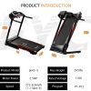 Folding Treadmills for Home 3.5HP Portable Foldable with Incline;  Electric Treadmill for Running Walking Jogging Exercise;  300lbs Capacity