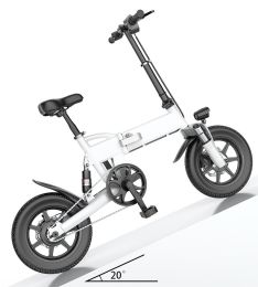 14 Inch Electric Bicycle Lithium Electric Bicycle (Option: Bare car with battery case-White)