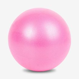 Mini Exercise Pilates Yoga Balls Small Bender For Home Stability Squishy Training Physical Therapy Improves Balance With Inflatable Straw 9.8 Inch (Color: Pink)