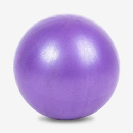 Mini Exercise Pilates Yoga Balls Small Bender For Home Stability Squishy Training Physical Therapy Improves Balance With Inflatable Straw 9.8 Inch (Color: Purple)