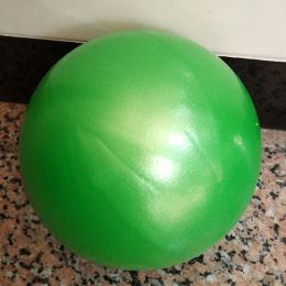 Mini Exercise Pilates Yoga Balls Small Bender For Home Stability Squishy Training Physical Therapy Improves Balance With Inflatable Straw 9.8 Inch (Color: Green)
