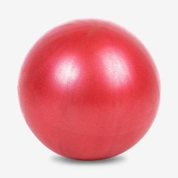 Mini Exercise Pilates Yoga Balls Small Bender For Home Stability Squishy Training Physical Therapy Improves Balance With Inflatable Straw 9.8 Inch (Color: Red)