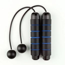 A Pair Of Small Ball Tangle-Free Training Ropeless Skipping Rope For Fitness (Color: Blue)