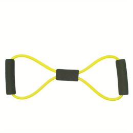 8-shaped Yoga Elastic Tension Band For Men Women Home Gym Pilates Fitness, Arm Back Shoulder Training Resistance Band, Yoga Stretch Belt (Color: Yellow)