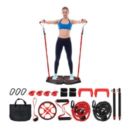 Home Gym Portable 34 Inch Push Up Board (Color: Black & Red)