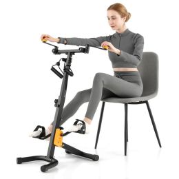 Foldable Exercise Bikes Pedal Exerciser for Seniors (Color: Black & Yellow)