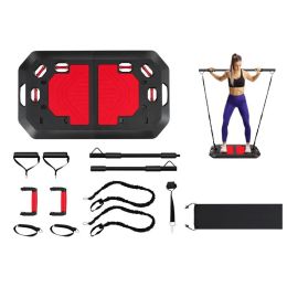 Home Gym Portable 34 Inch Push Up Board (Color: Red & Black)