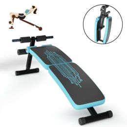 Gym Room Adjustable Height Exercise Bench Abdominal Twister Trainer (Color: Blue)