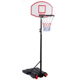 Portable Outdoor Adjustable Basketball Hoop System Stand (Color: Black & Red)