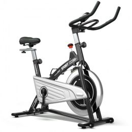 Indoor Gym Exercise Cycling Bike Smooth Belt Drive (Color: Black & Silver)