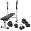 Workout Bench with Weight Rack; Barbell and Dumbbell Set 264.6 lb