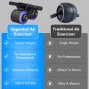 Automatic Rebound Abdominal Wheel Anti-slip AB Roller Wheel with Kneel Pad Phone Holder Home Gym Abdominal Exerciser for Men Women