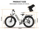 AOSTIRMOTOR New Pattern 26" 1000W Electric Bike Fat Tire 52V15AH Removable Lithium Battery for Adults(white)