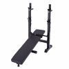 Adjustable Folding Multifunctional Workout Station Adjustable Workout Bench with Squat Rack - balck red XH