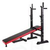 Adjustable Folding Multifunctional Workout Station Adjustable Workout Bench with Squat Rack - balck red XH
